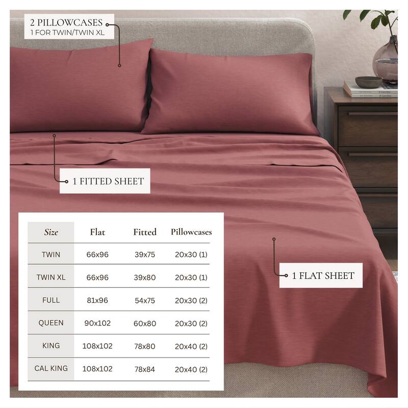 Linery & Co. Heathered Melange Cotton Jersey Knit Sheet Set