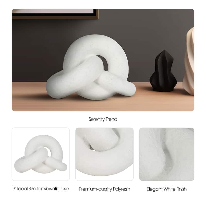 Sagebrook Home 9" Resin Knot Decor, Solid Color