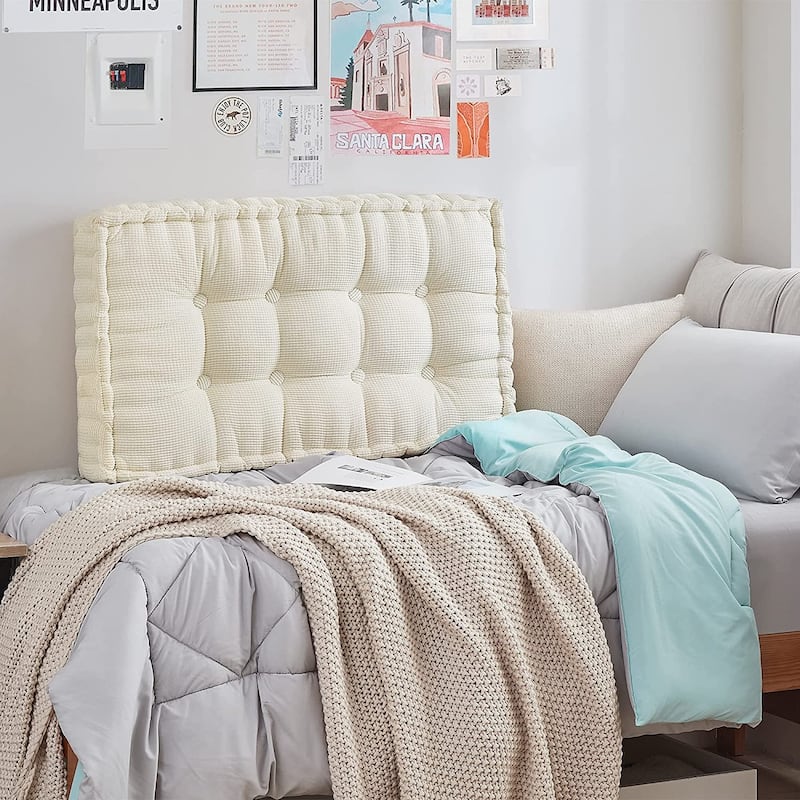Rainha® Ultra Thick Tufted College Headboard by DormCo - Almond Milk