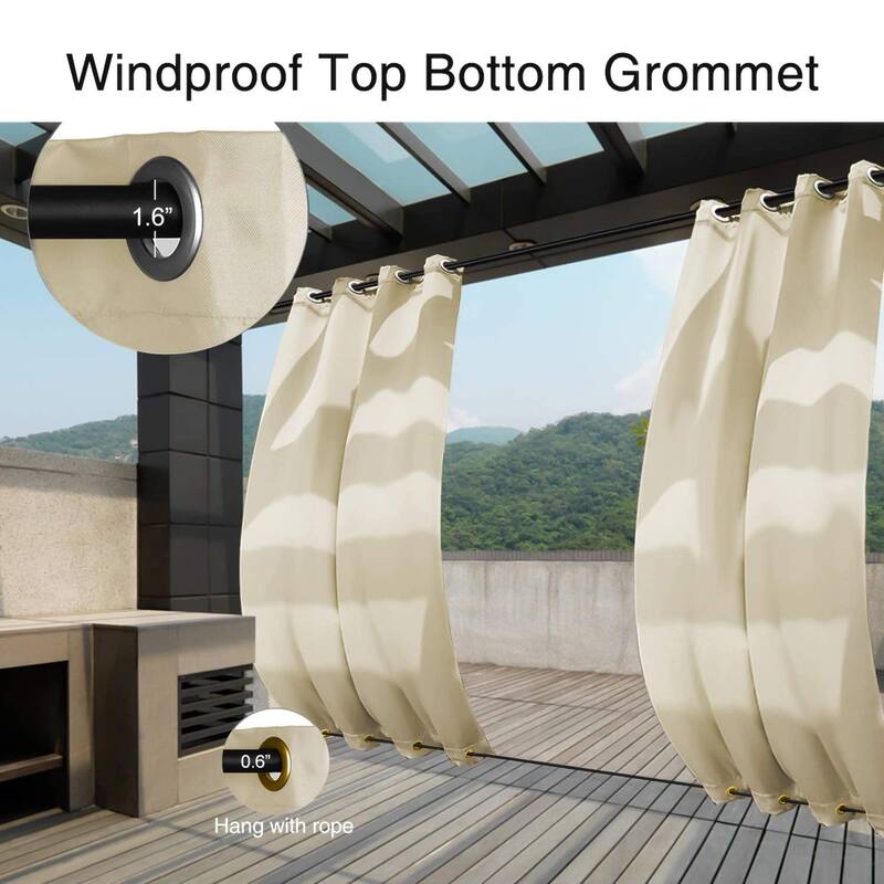 DCP Light Blocking Curtains with Grommets on Top and Bottom (1 Panel) Beige