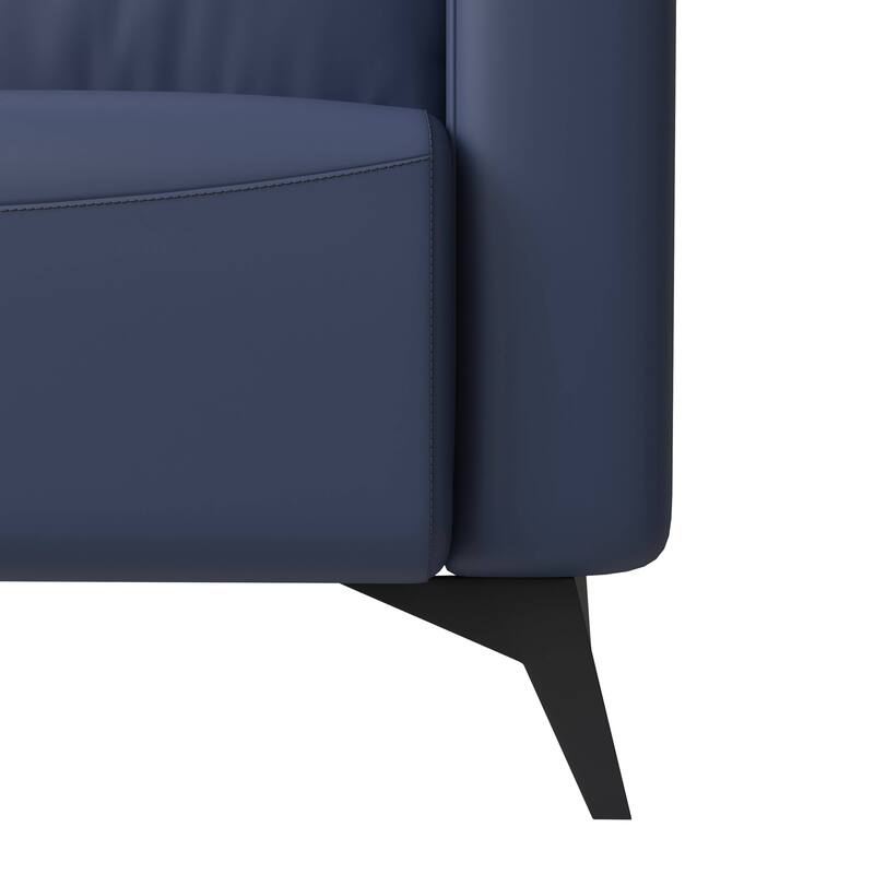 3 Seater Sofa Upholstered Leather with Stainless Steel Legs Inno Series by LeisureMod