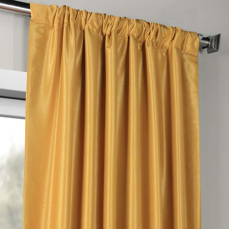Exclusive Fabrics Vintage Textured Faux Dupioni Silk Room Darkening Curtains (1 Panel)