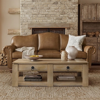 Jorge Modern 4-Drawers Coffee Table with 6 Solid Wood Legs by HULALA HOME