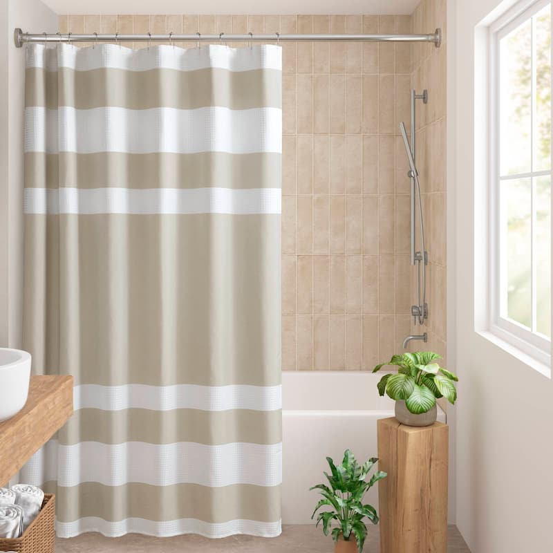 Madison Park Spa Waffle Shower Curtain with 3M Treatment