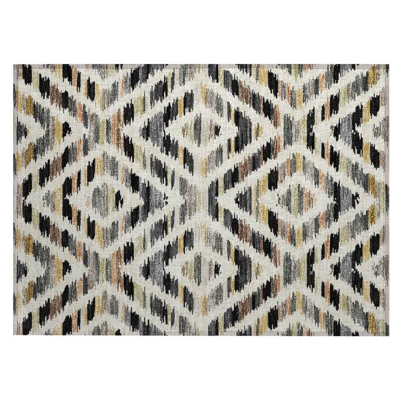 Machine Washable Indoor/ Outdoor Global Diamdon Chantille Rug