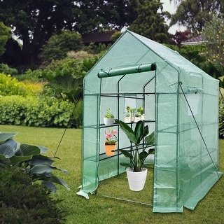 Neighborhood SRL 植物用ハウス mini green house Mini Walk-in Greenhouse Indoor Outdoor -2 Tier 8 Shelves- Portable