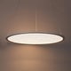 preview thumbnail 6 of 9, Modern 1-Light White Round LED Chandelier Minimalist Pendant Lights for Dining Room - 17.5" D x 61.5" H