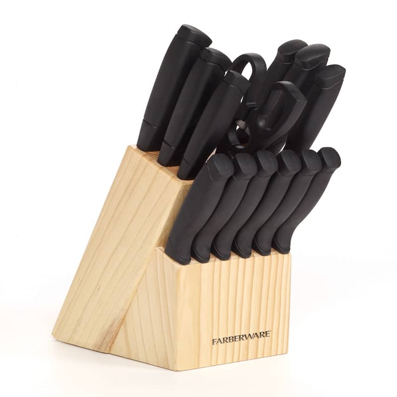 Farberware 22 Piece Stainless Steel Knife and Kitchen Tool Set with Block - N/A