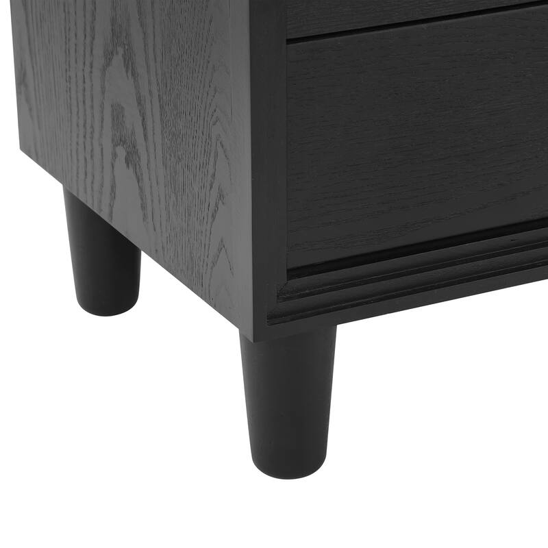 Christopher Knight Home - Modern Wood Nightstand with Open Shelf and 2 Drawers