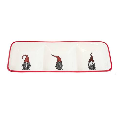 Ceramic Gnome 3-Section Tray