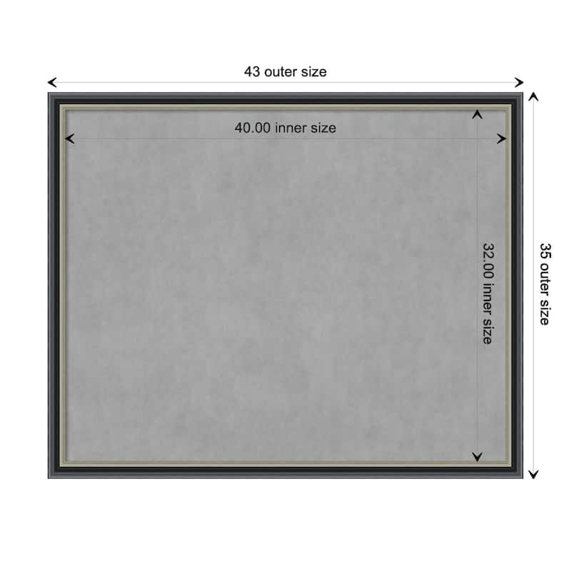 Amanti Art Theo Black Silver Framed Magnetic Board - Board Size 40x32