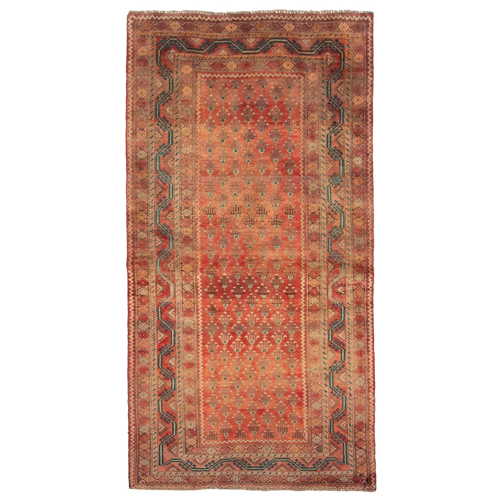 ECARPETGALLERY Hand-knotted Baluch Red Wool Rug - 3'7 x 7'5