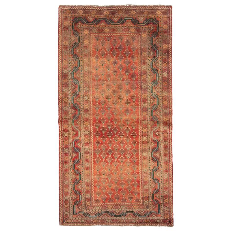 ECARPETGALLERY Hand-knotted Baluch Red Wool Rug - 3'7 x 7'5