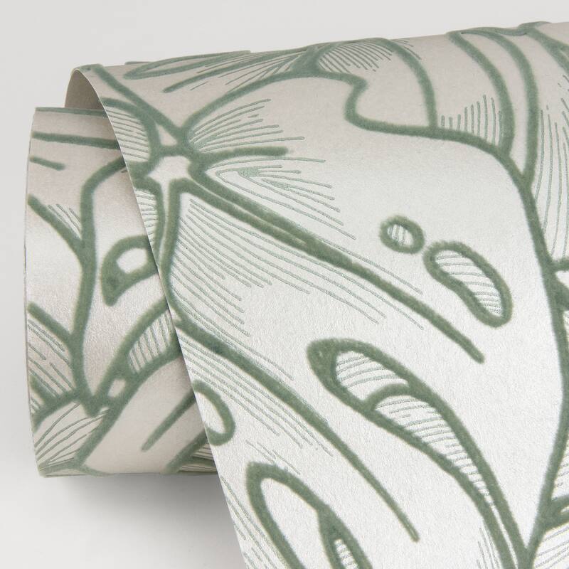 Scott Living Balboa Olive Botanical Wallpaper