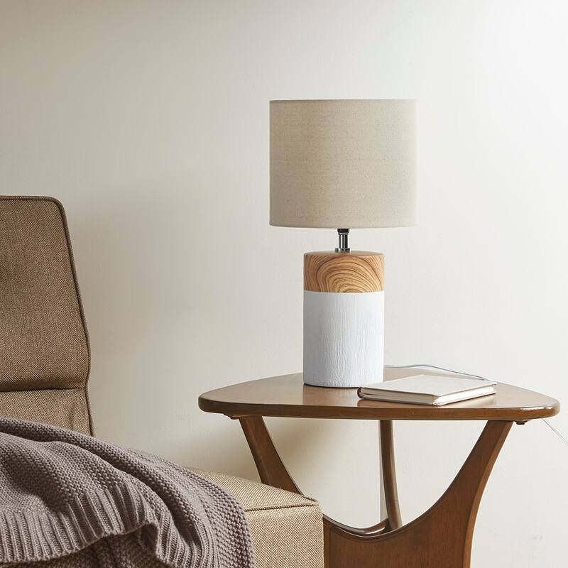 Textured Ceramic Table Lamp,for Living Room,Hallway,Entryway - White
