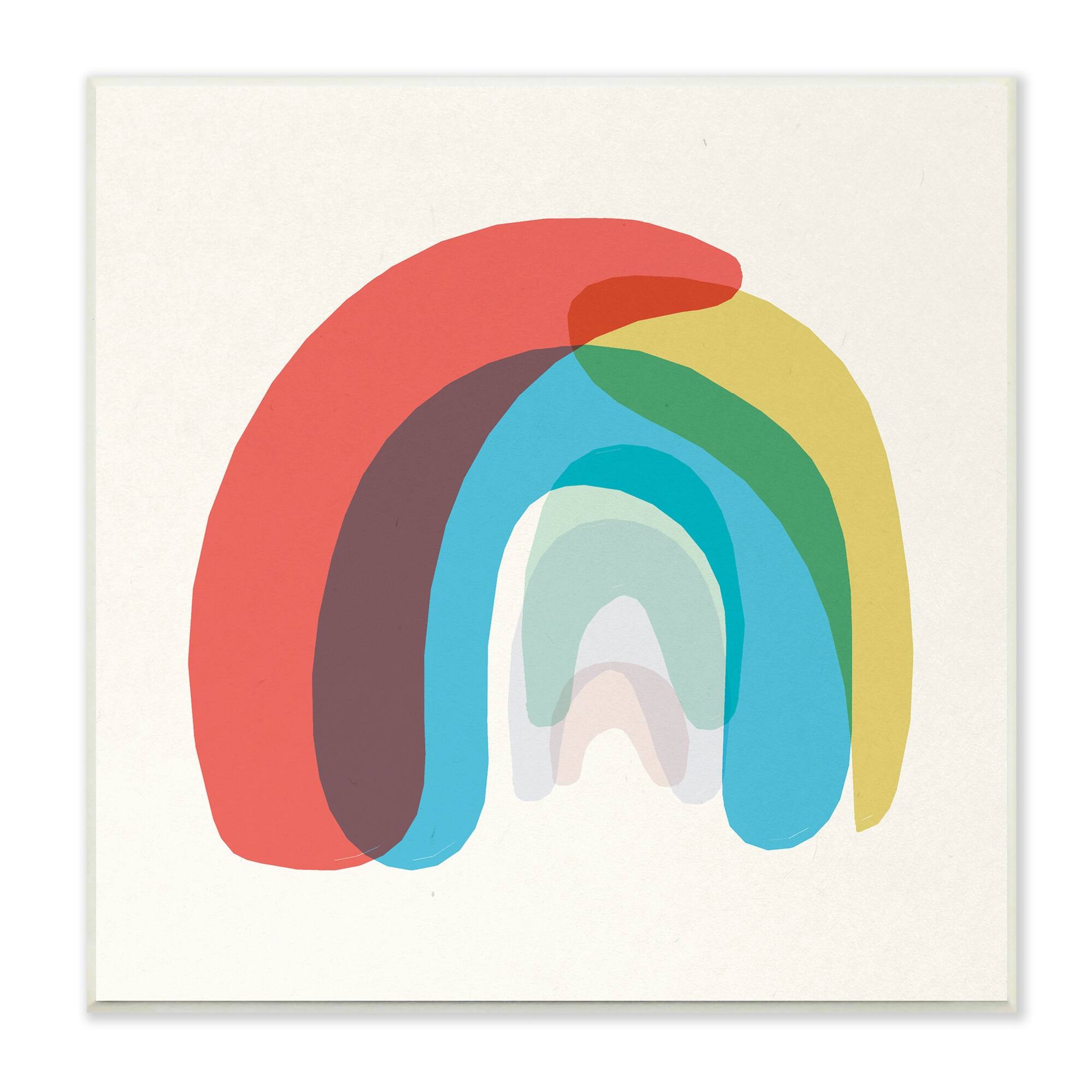 Stupell Abstract Rainbow Asymmetrical Arches Opaque Layers Wood Wall