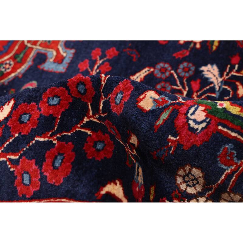 ECARPETGALLERY Hand-knotted Kayseri Dark Navy Wool Rug - 6'8 x 9'6