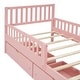 preview thumbnail 33 of 50, Wood Platform Bed with 2 Storage Drawers & Both Sides Guardrails, Storage Bed Frame for Bedroom, Guest Room