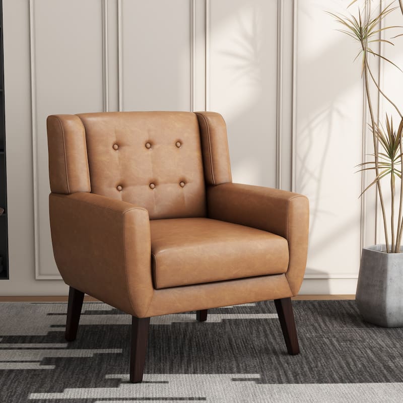 Cotton/ Linen Look Fabric Modern Accent Chair Armchair
