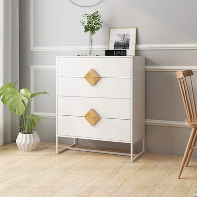 Merax 4-Drawer Dresser with Square Handle Design