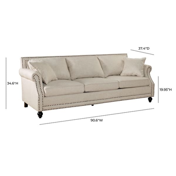 Camden Beige Linen Sofa Overstock 8214361