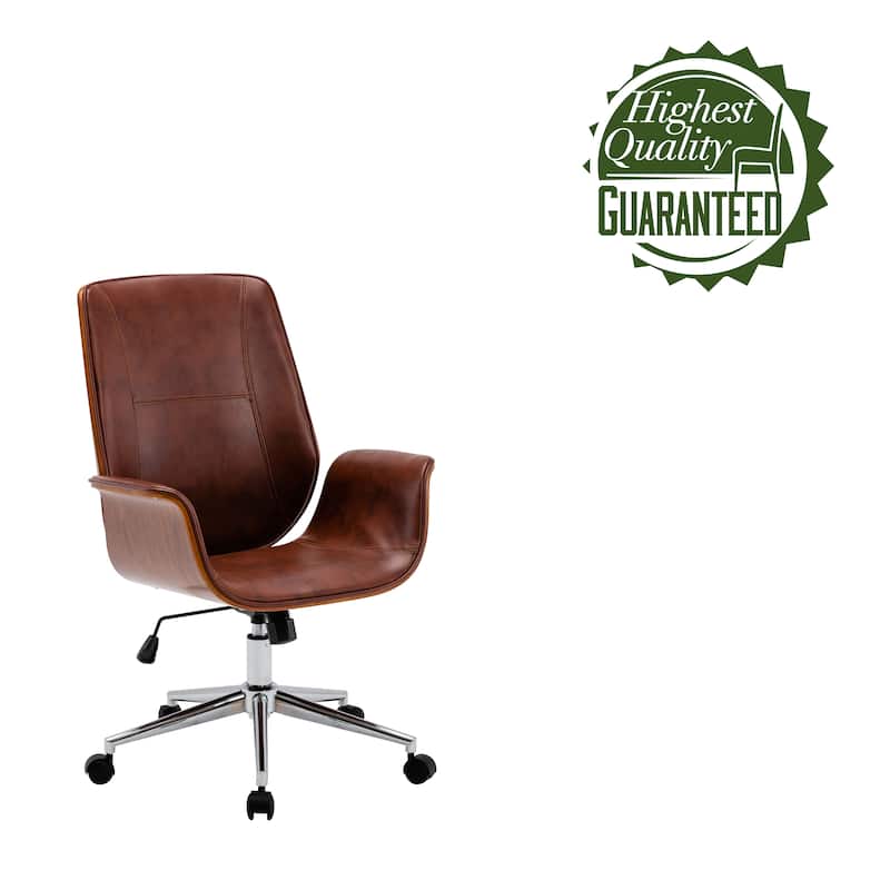 Porthos Home Nole Office Chair, PU Leather, Height Adjustable Seat