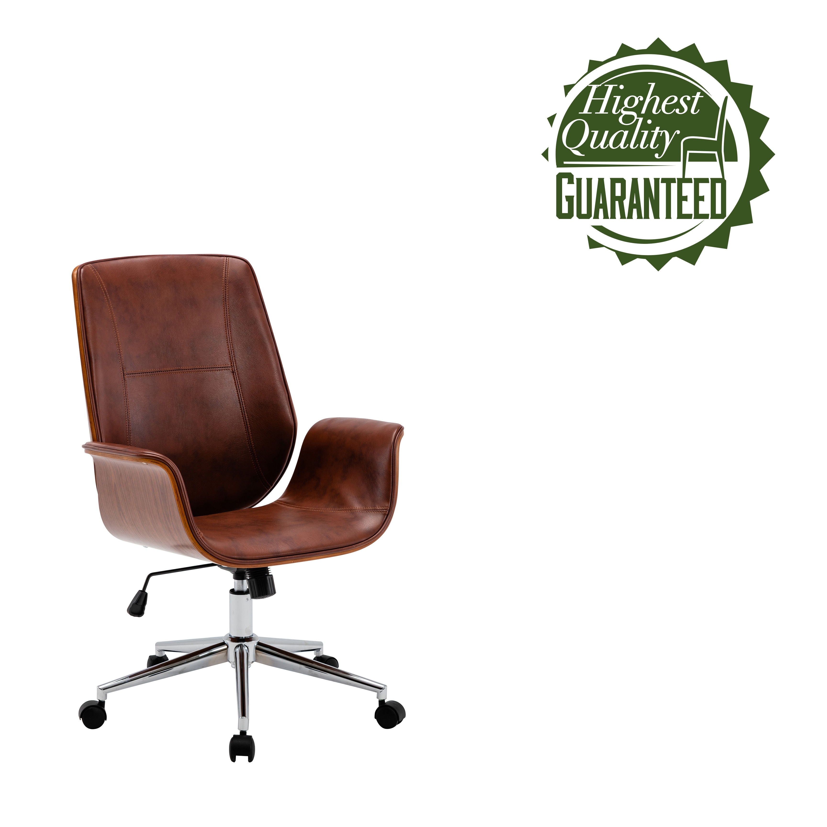 Porthos Home Nole Office Chair PU Leather Height Adjustable Seat
