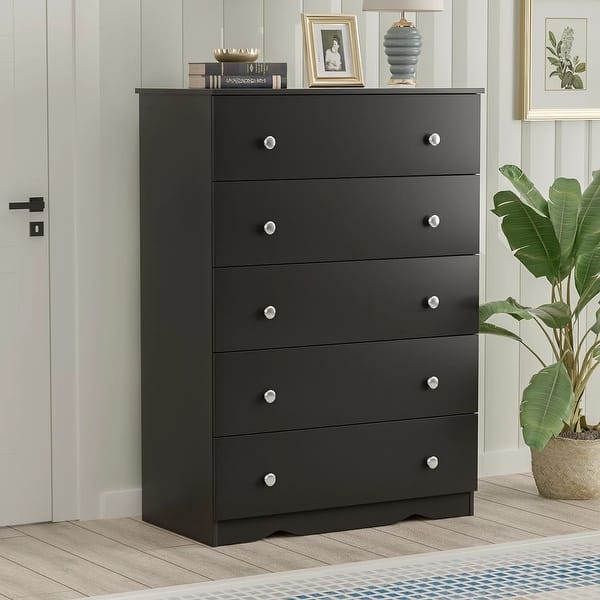 Furniwell 5 Drawer Dresser for Bedroom Wooden Top Tall Storage Cabinet - Bed Bath & Beyond