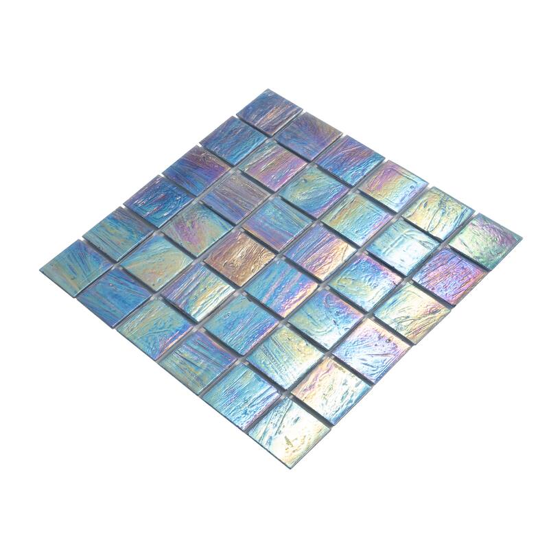 Apollo tile 12" x 12" Celestial Glossy Midnight Blue Glass Tile (10 sq ft/case) - 10 Pack
