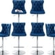 preview thumbnail 1 of 76, Swivel Velvet Bar Stools Sliver Pesdestal (Set of 6) Set of 6 - Blue Velvet