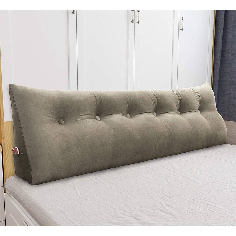 WOWMAX Bed Rest Wedge Bolster Headboard Back Support Pillow Velvet - Taupe