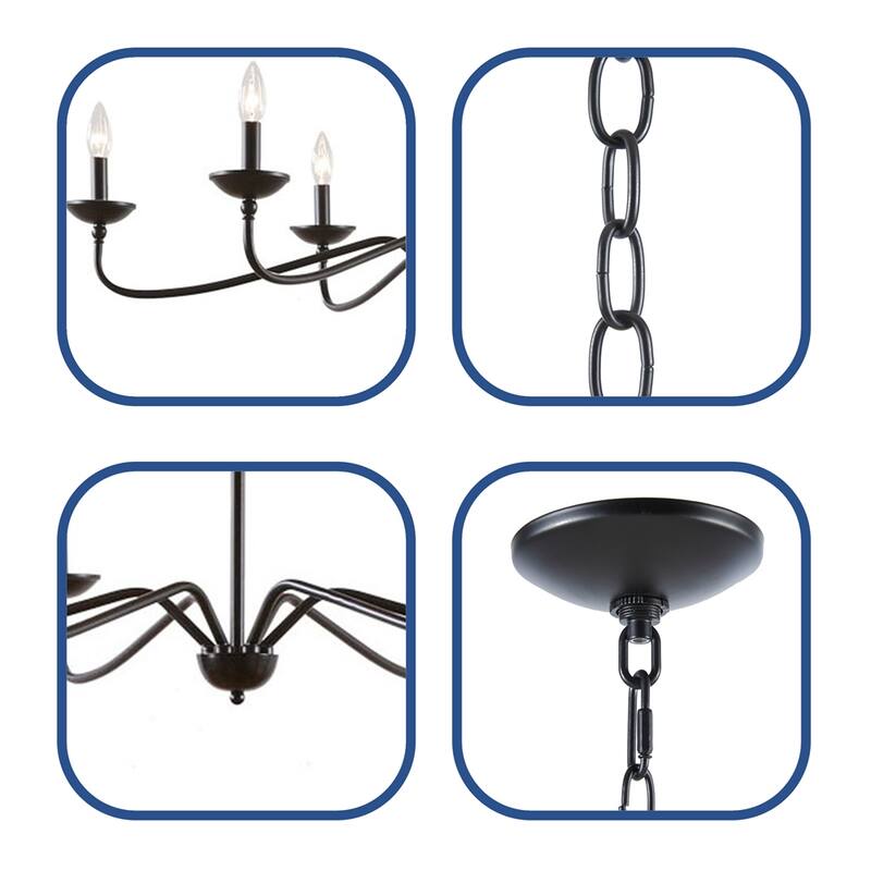 6-Light Modern Metal Chandelier