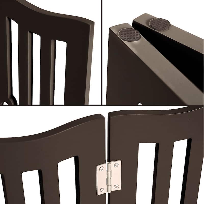 Trimate, Pet Gate, Wooden Free Standing Dog Gate for Small Dogs and Cats, Espresso