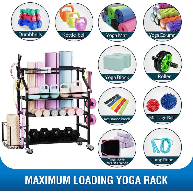Sttoraboks Weight Rack for Dumbbells, Dumbell Rack, Weight Stand, Home Gym Storage Rack for Kettlebells, Yoga Mat