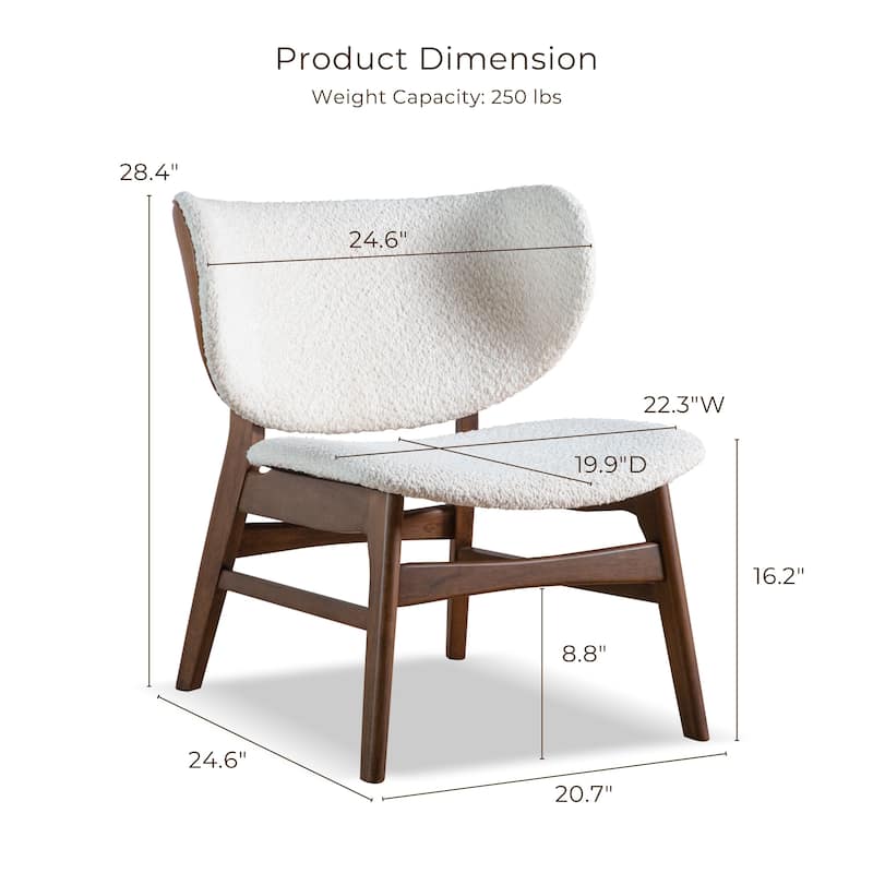 Furniture of America Shaw Mid-century Boucle Wingback Accent Chair