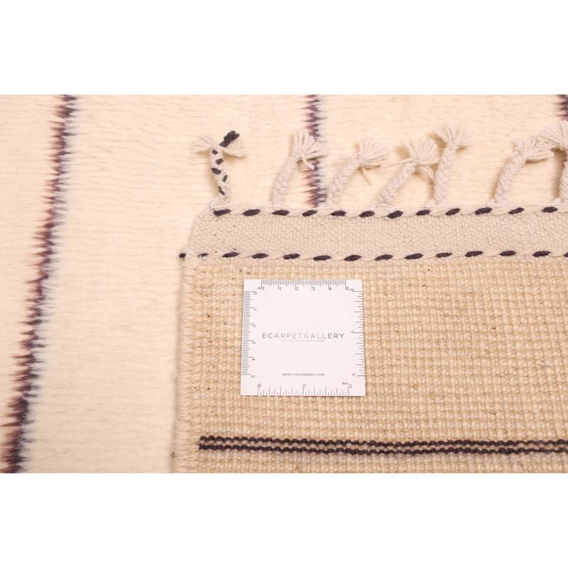 ECARPETGALLERY Hand-knotted Pak Finest Marrakesh Cream Wool Rug - 4'4 x 6'1