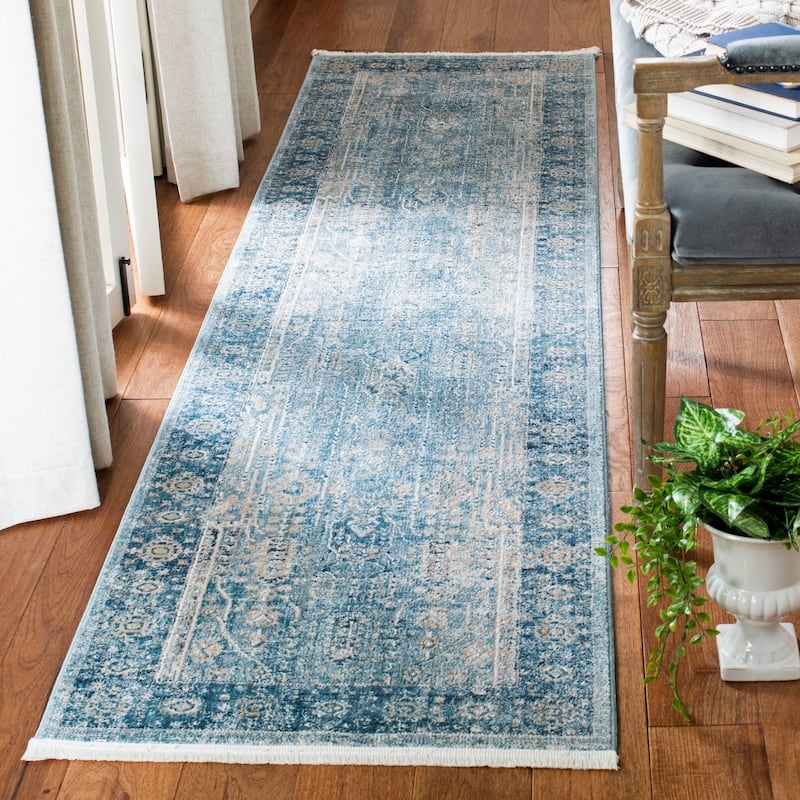 SAFAVIEH Victoria Almeda Traditional Oriental Rug - 2'2" x 10' Runner - Blue/Ivory
