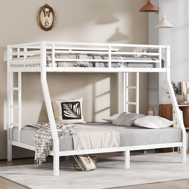 Twin over Full Metal Bunk Bed - White