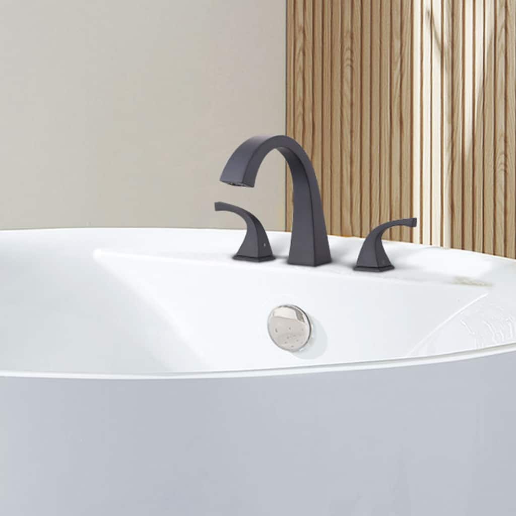 Roman Tub Faucet, Deck Mount 3 Hole Widespread Bathtub Faucet