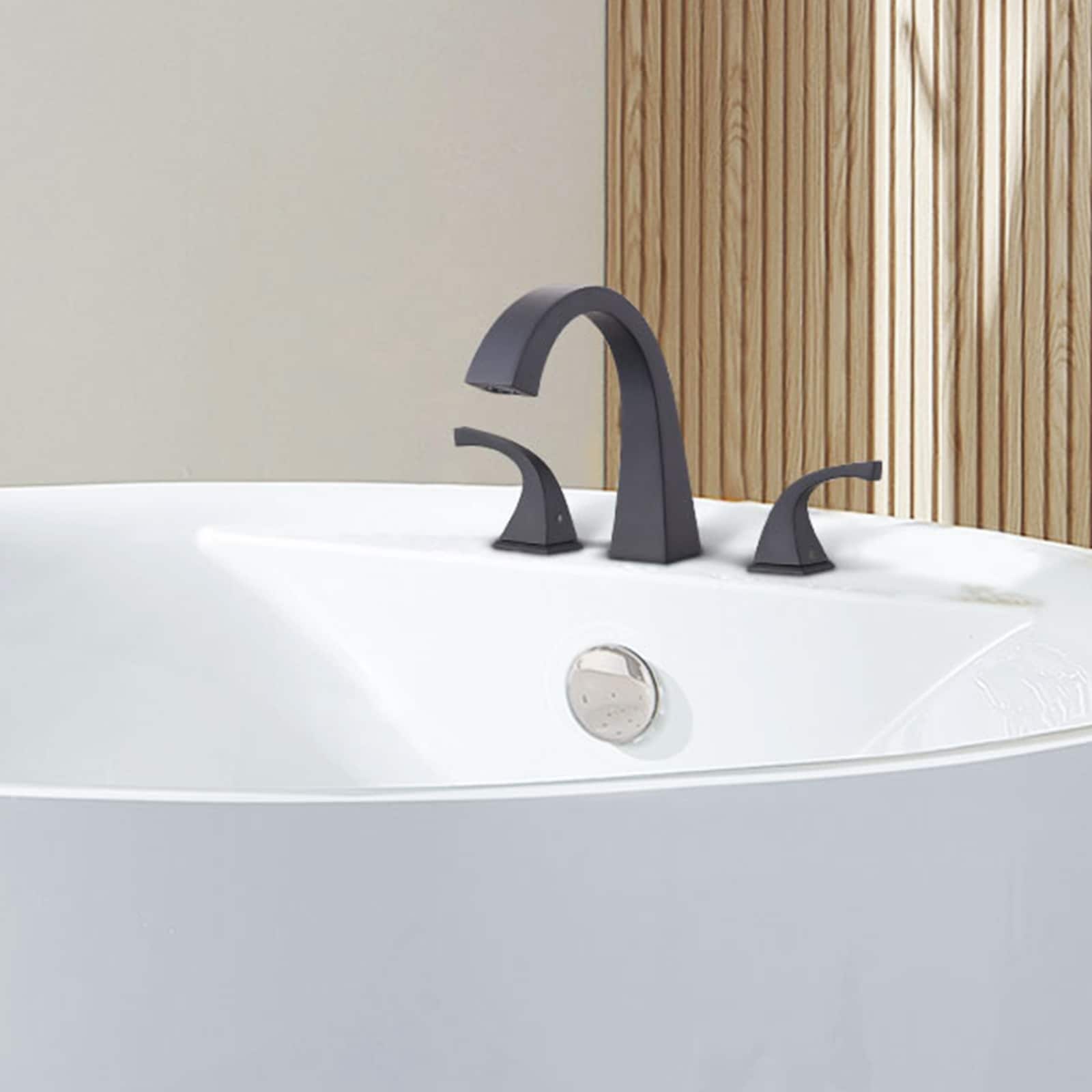 Roman Tub Faucet, Deck Mount 3 Hole Widespread Bathtub Faucet
