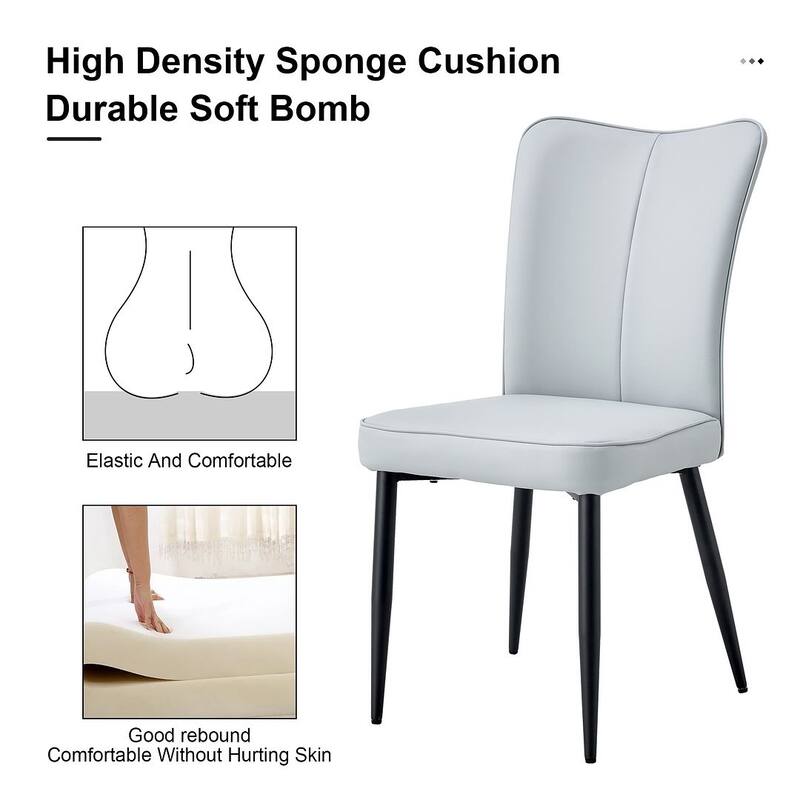 Modern PU Leather Minimalist Dining Chairs Set of 4