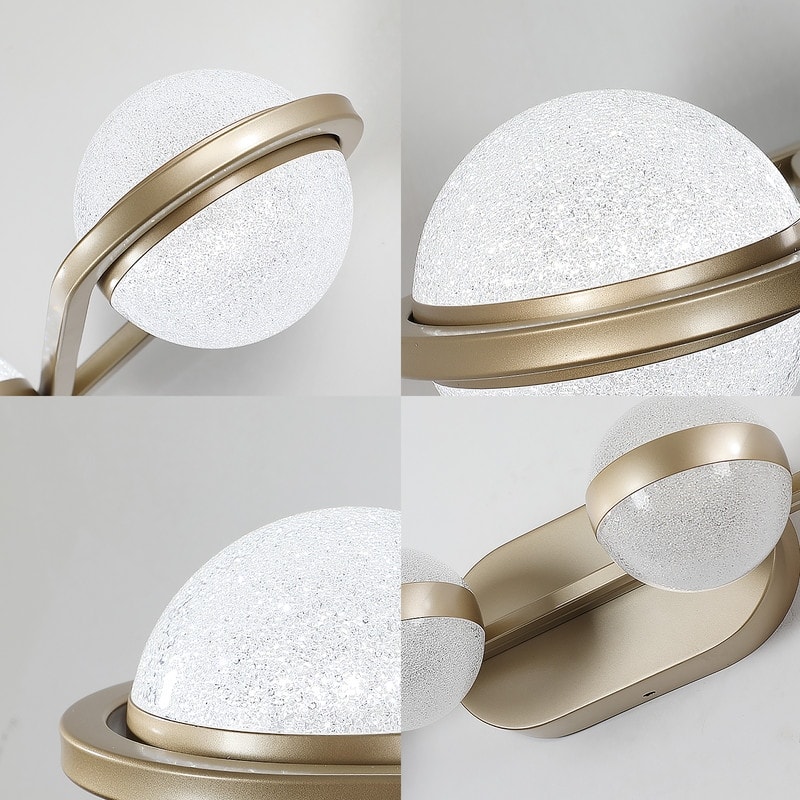 Sleek LED Bathroom Vanity Light – Modern Crystal Sand Acrylic Shade Fixture for Mirror Illumination‌