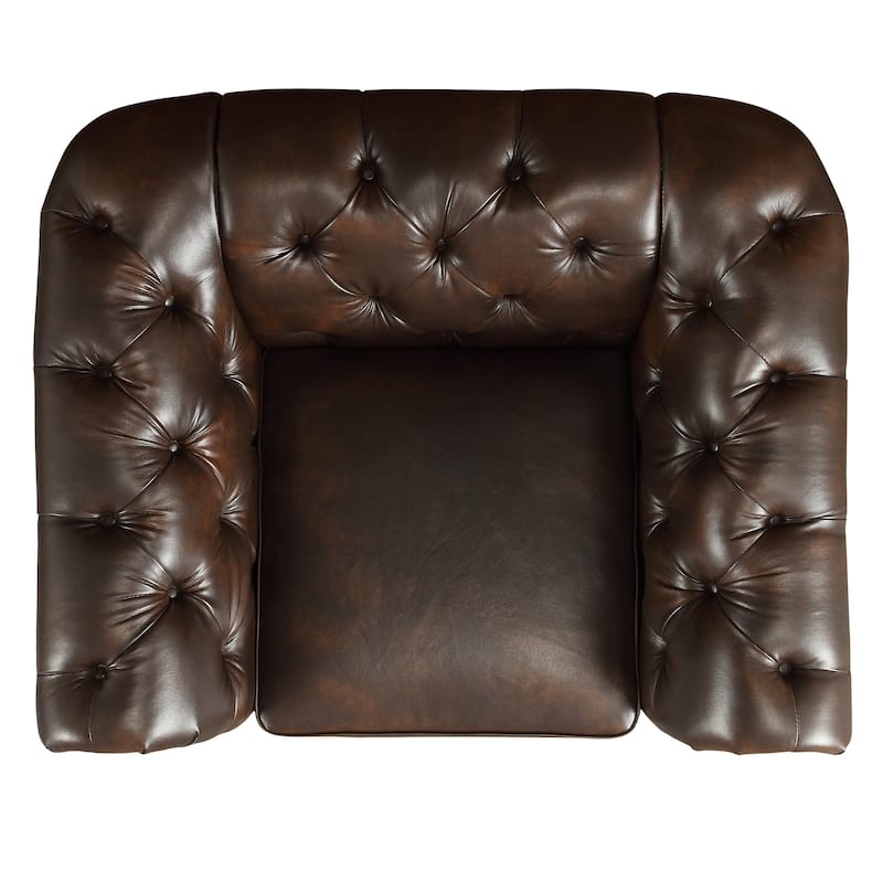 Knightsbridge Tufted Scroll Arm Chesterfield Chair by iNSPIRE Q Artisan