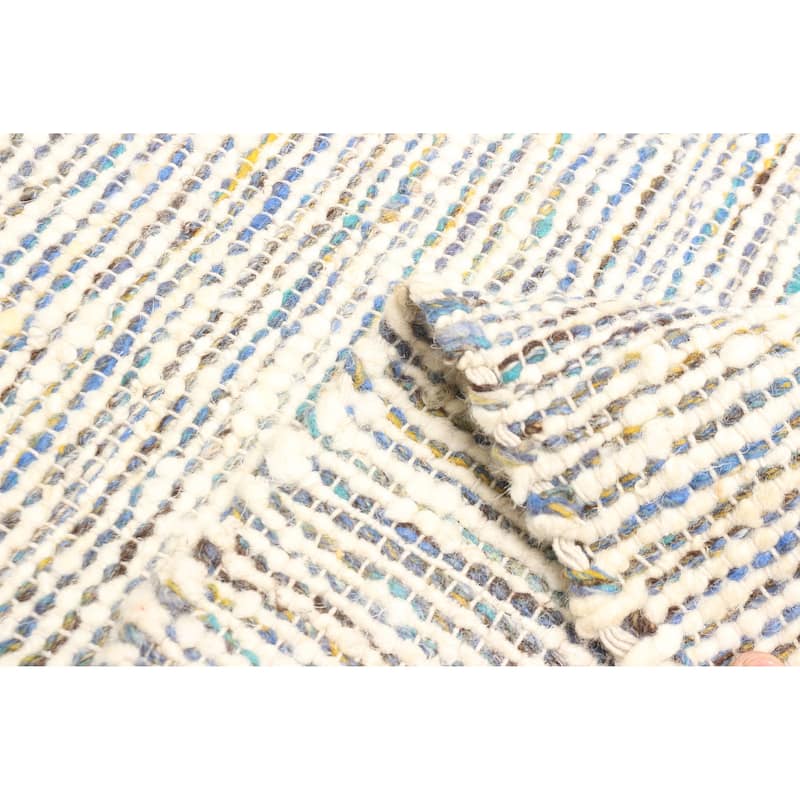 ECARPETGALLERY Braid weave Sienna Cream Wool Rug - 5'0 x 7'9