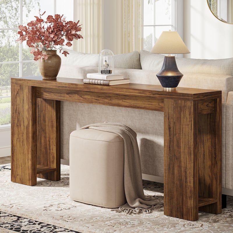 70.9 Inches Long Console Sofa Table for Living Room Entryway Hallway - Dark Brown