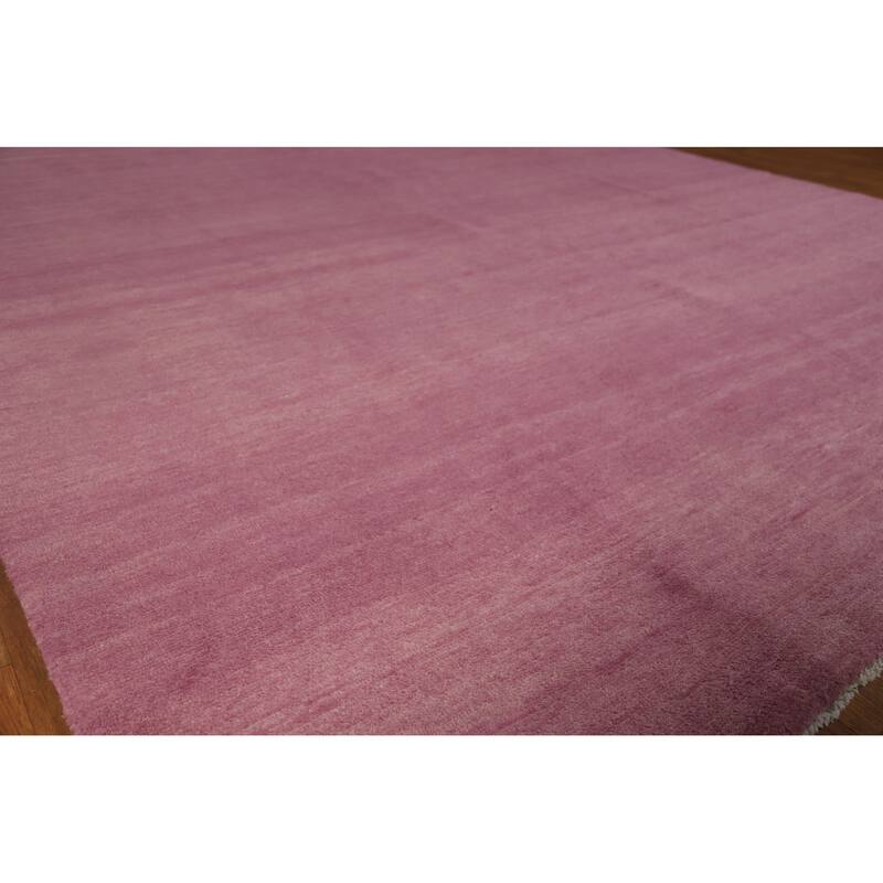 Hand Knotted Oriental 100% Wool Carpet Modern Solid Purples Gabbeh Area Rug - 11' 5'' X 8' 0''