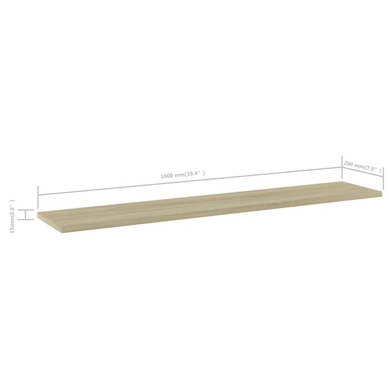 vidaXL Bookshelf Boards 8 pcs Sonoma Oak 39.4"x7.9"x0.6" Chipboard