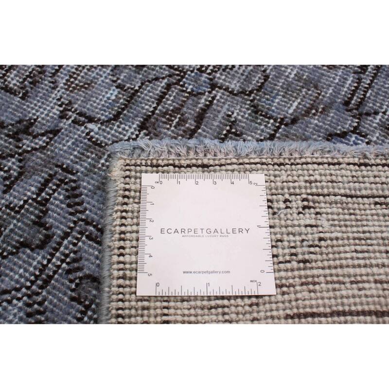 ECARPETGALLERY Hand-knotted Color Transition Denim Blue Wool Rug - 6'2 x 9'5