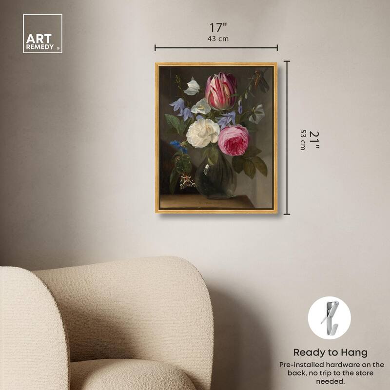 Roses and a Tulip Canvas by Art Remedy