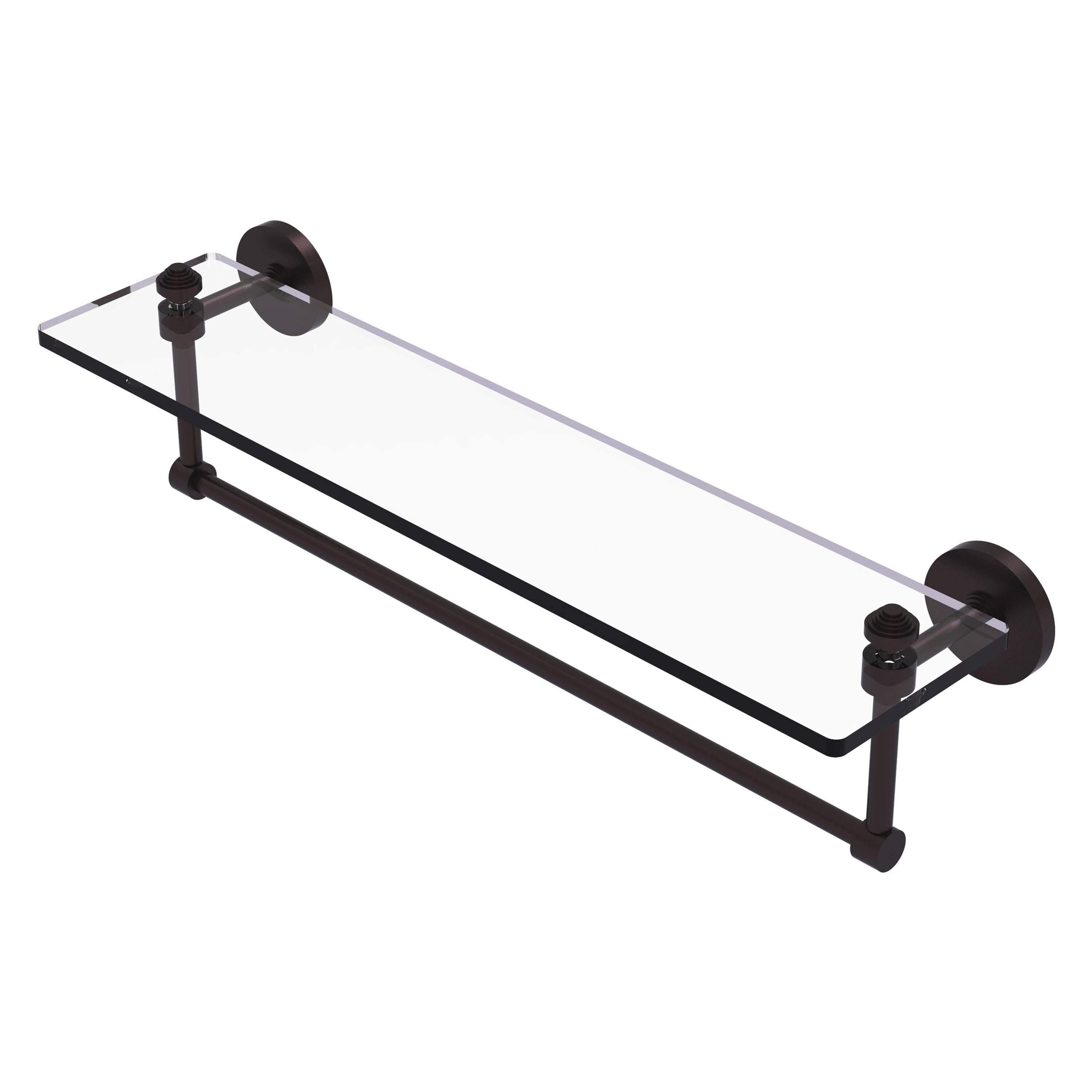 Allied Brass Southbeach Collection 22 Inch Glass Vanity Shelf with Integrated Towel Bar Bed